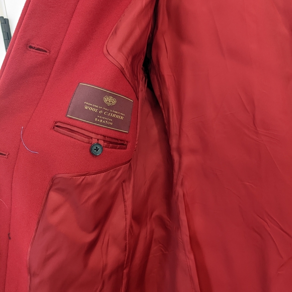 NWT Babaton (Aritzia) Ruby Red Italian Wool & Cashmere Coat - Size Medium - Picture 7 of 9